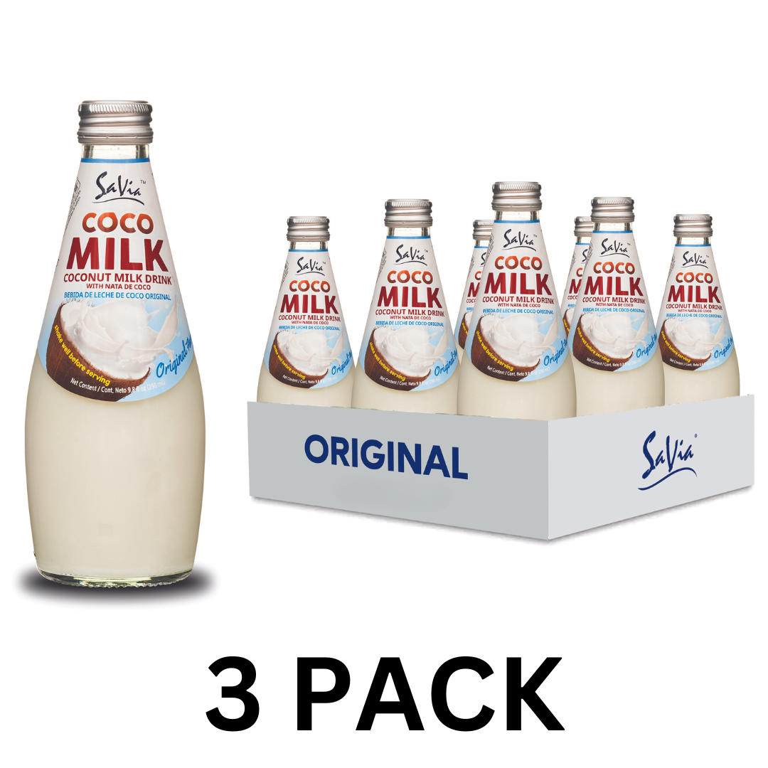 Savia - Coconut Milk Drink, Quality Coconut - Based Beverage, Made with Real Coconut Pulp & Natural, Delicious & Refreshing, Vegetarian, Gluten-Free (3 PACK)