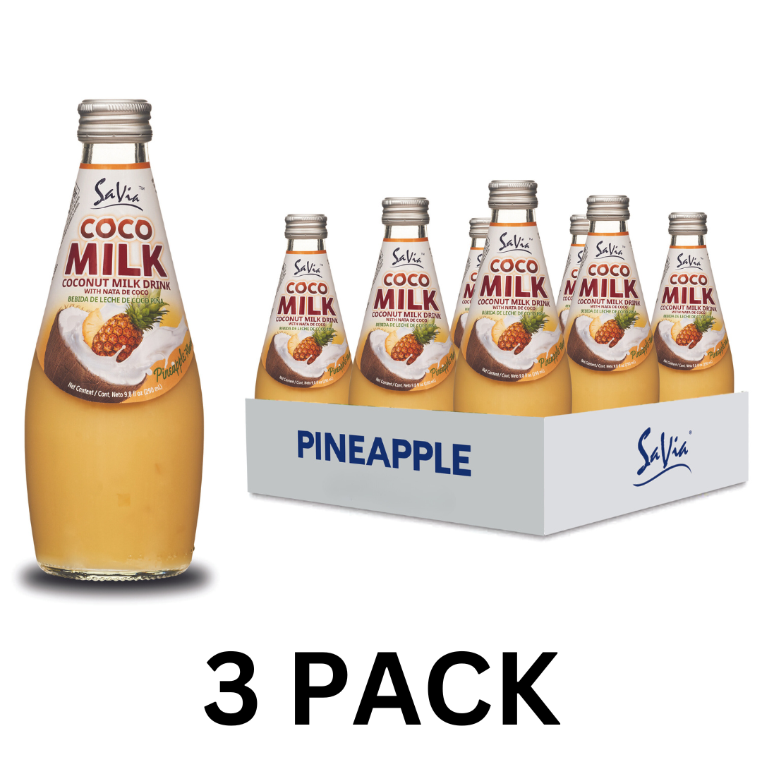 Savia - Coconut Milk Drink, Quality Coconut - Based Beverage, Made with Real Coconut Pulp & Natural, Delicious & Refreshing, Vegetarian, Gluten-Free (3 PACK)