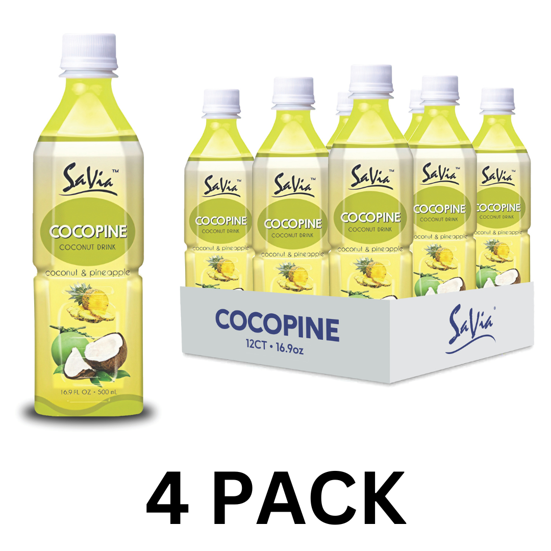 Savia - Aloe Vera Drink, Made with Real Aloe Pulp & Natural, Vegetarian, Gluten-Free, Fat- Free (4 Pack)