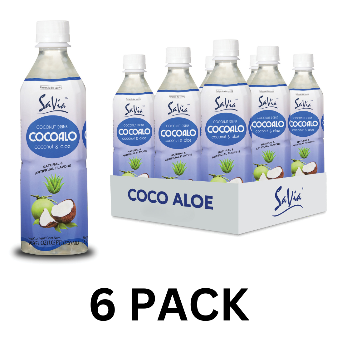Savia - Aloe Vera Drink, Made with Real Aloe Pulp & Natural, Vegetarian, Gluten-Free, Fat- Free (6 Pack)