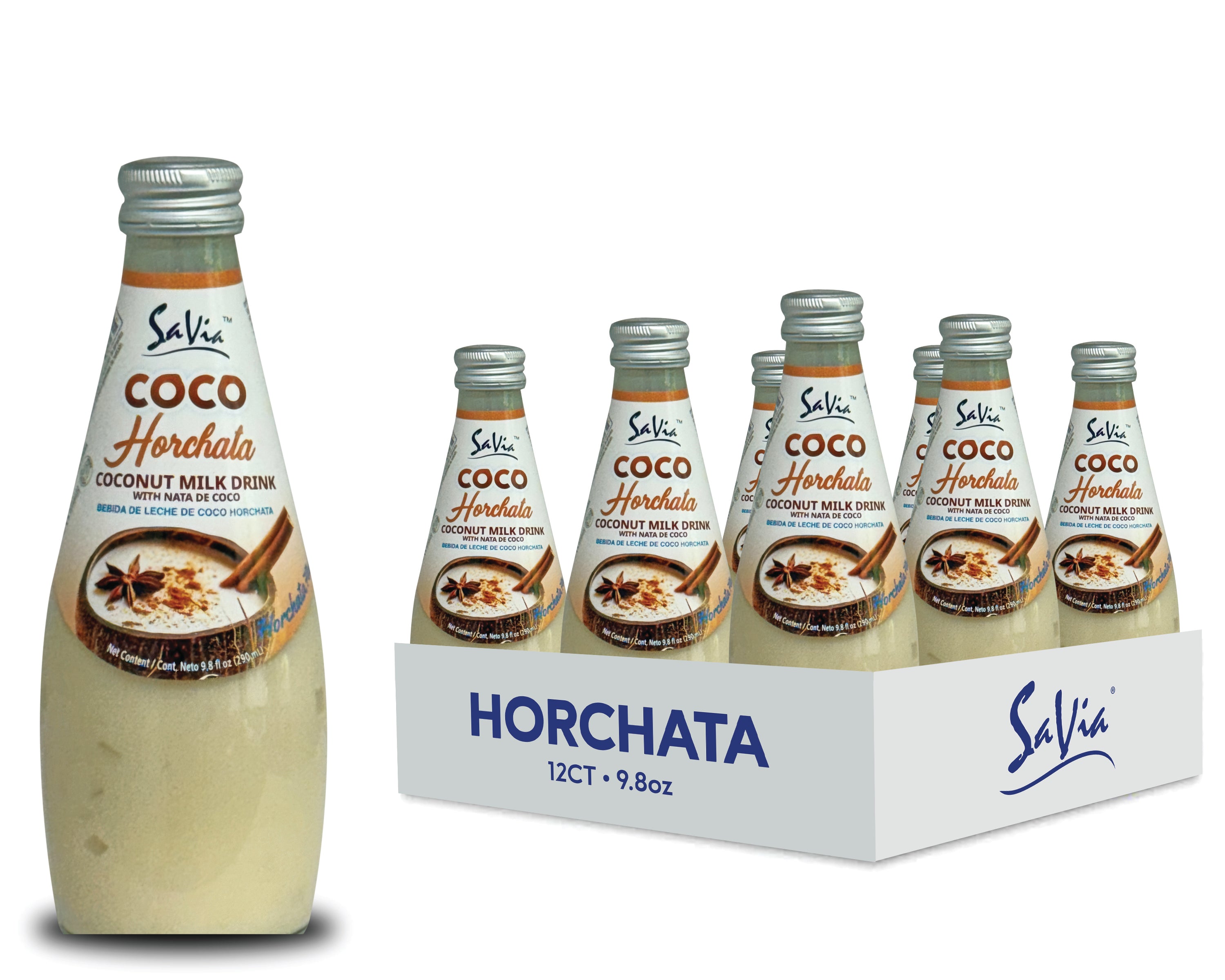 Savia - Coconut Milk Drink, Quality Coconut - Based Beverage, Made with Real Coconut Pulp & Natural, Delicious & Refreshing, Vegetarian, Gluten-Free (9.8oz, 12-pack)