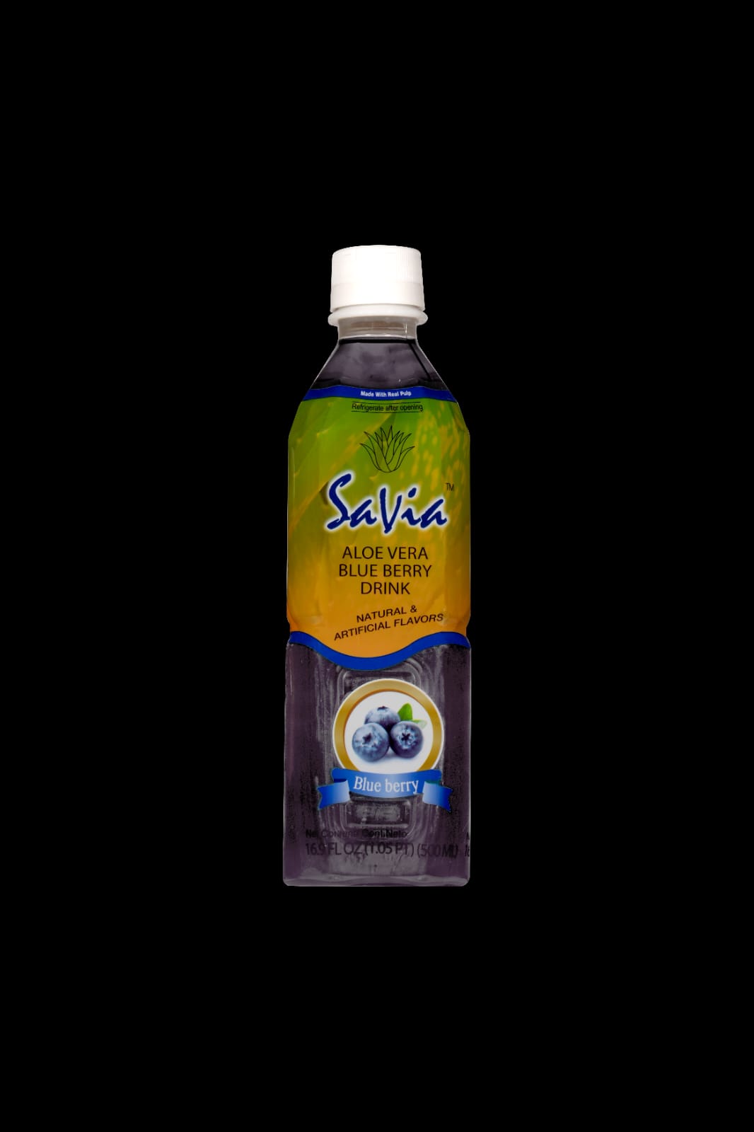 Savia - Aloe Vera Drink, Quality Aloe-Based Beverage, Made with Real Aloe Pulp & Natural, Delicious & Refreshing, Vegetarian, Gluten-Free, Fat- Free (16.9oz, 12-pack)