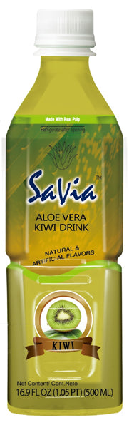 Savia - Aloe Vera Drink, Quality Aloe-Based Beverage, Made with Real Aloe Pulp & Natural, Delicious & Refreshing, Vegetarian, Gluten-Free, Fat- Free (16.9oz, 12-pack)
