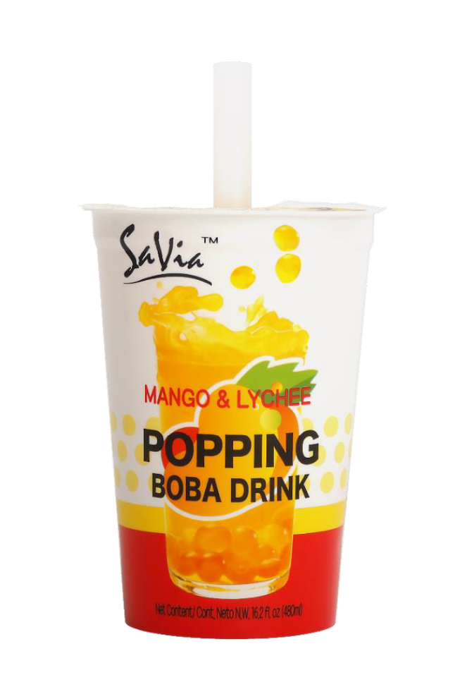 Savia Popping Boba – Trendy Bursting Fruit Pearls, 6 Pack (16.2 fl oz Each) – Perfect for Bubble Tea, Desserts & Drinks – Ready-to-Serve, Fun & Refreshing