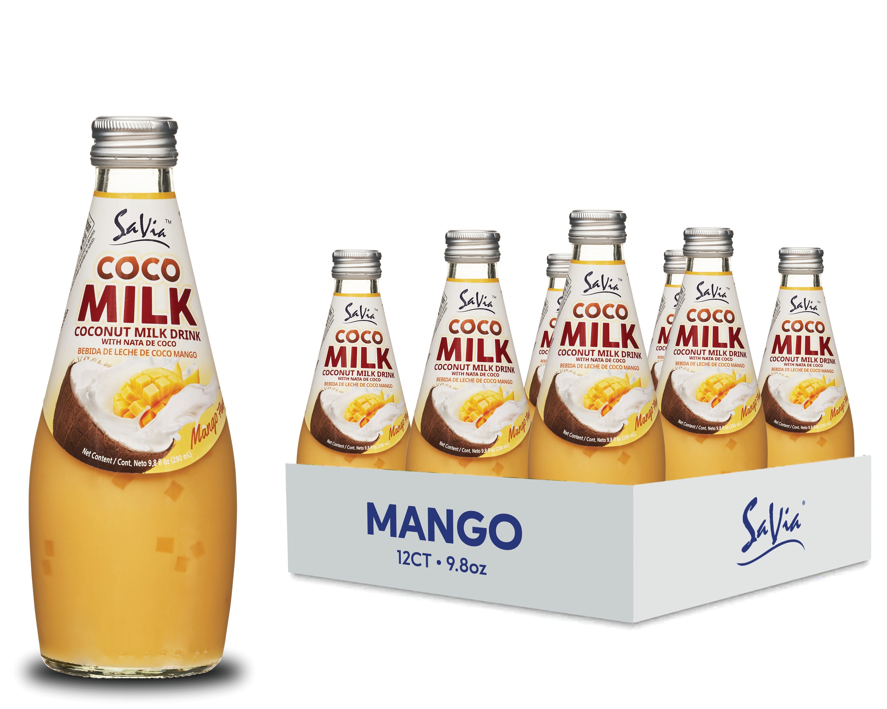 Savia - Coconut Milk Drink, Quality Coconut - Based Beverage, Made with Real Coconut Pulp & Natural, Delicious & Refreshing, Vegetarian, Gluten-Free (9.8oz, 12-pack)