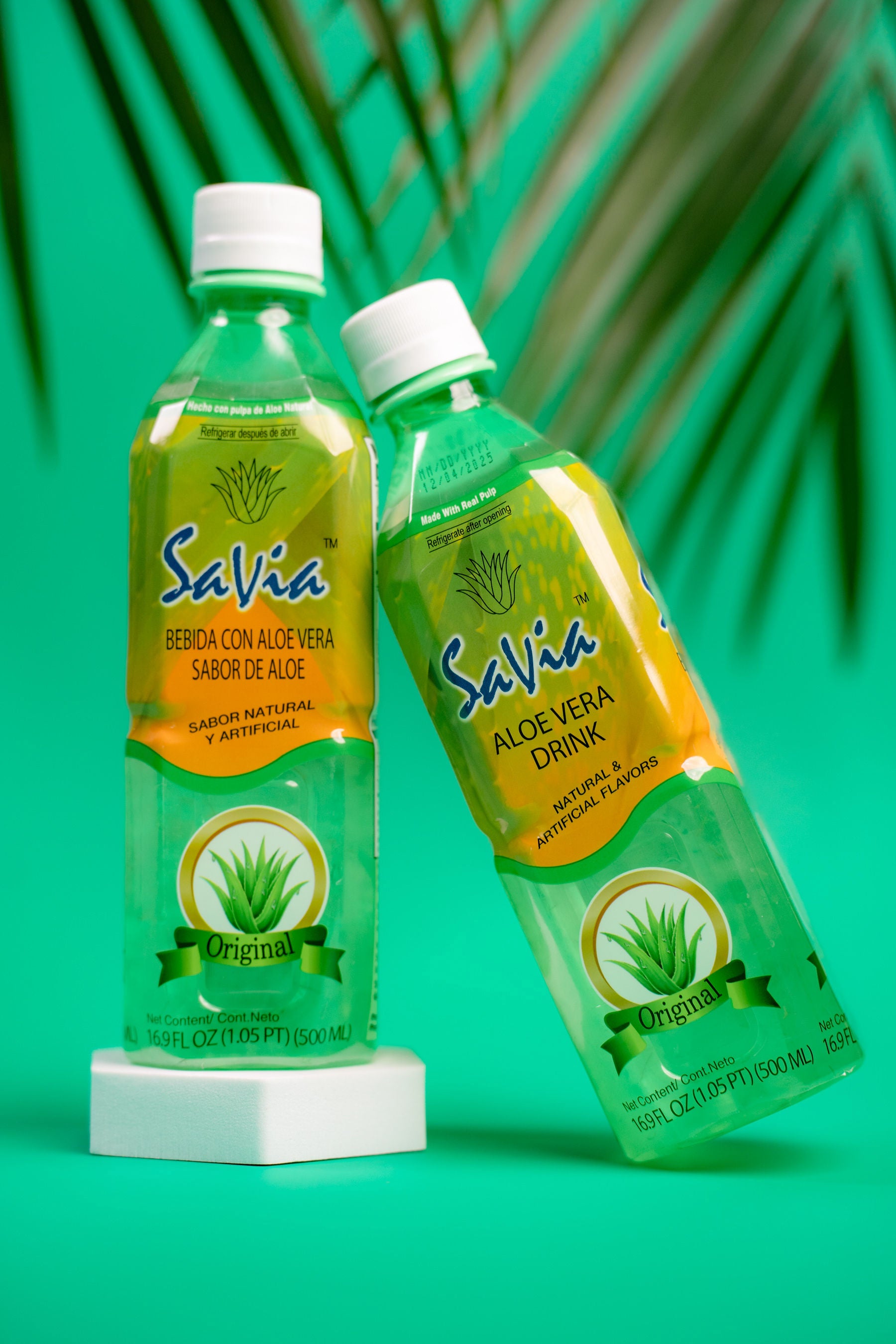 Savia - Aloe Vera Drink, Made with Real Aloe Pulp & Natural, Vegetarian, Gluten-Free, Fat- Free (4 Pack)