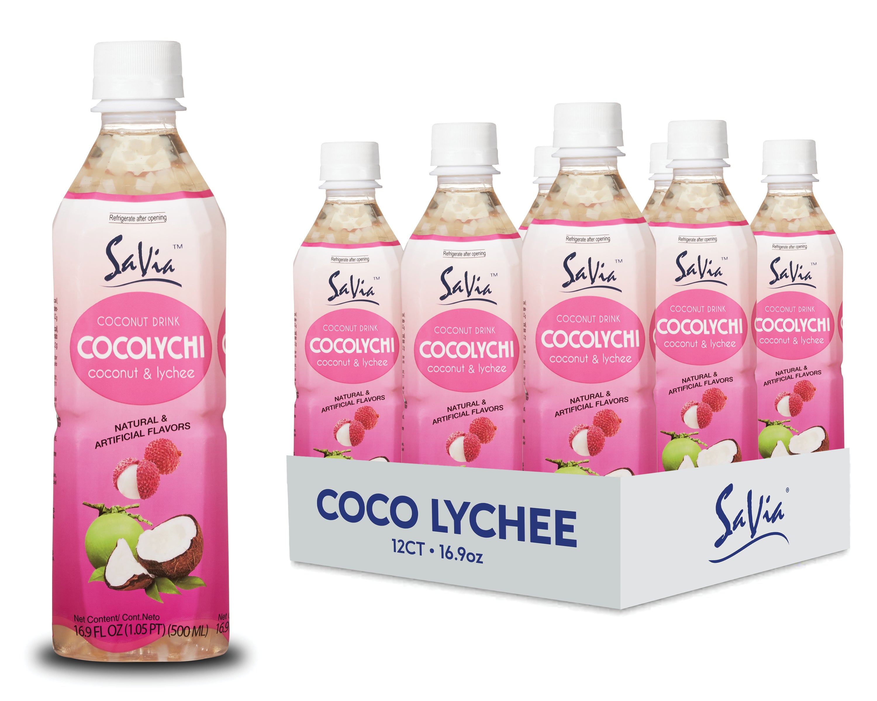 Savia - Aloe Vera Drink, Quality Aloe-Based Beverage, Made with Real Aloe Pulp & Natural, Delicious & Refreshing, Vegetarian, Gluten-Free, Fat- Free (16.9oz, 12-pack)