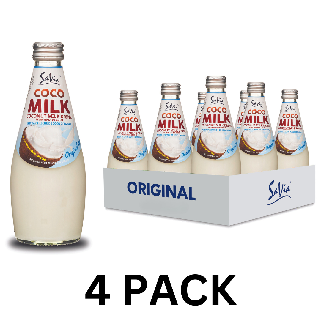 Savia - Coconut Milk Drink, Quality Coconut - Based Beverage, Made with Real Coconut Pulp & Natural, Delicious & Refreshing, Vegetarian, Gluten-Free (4 PACK)