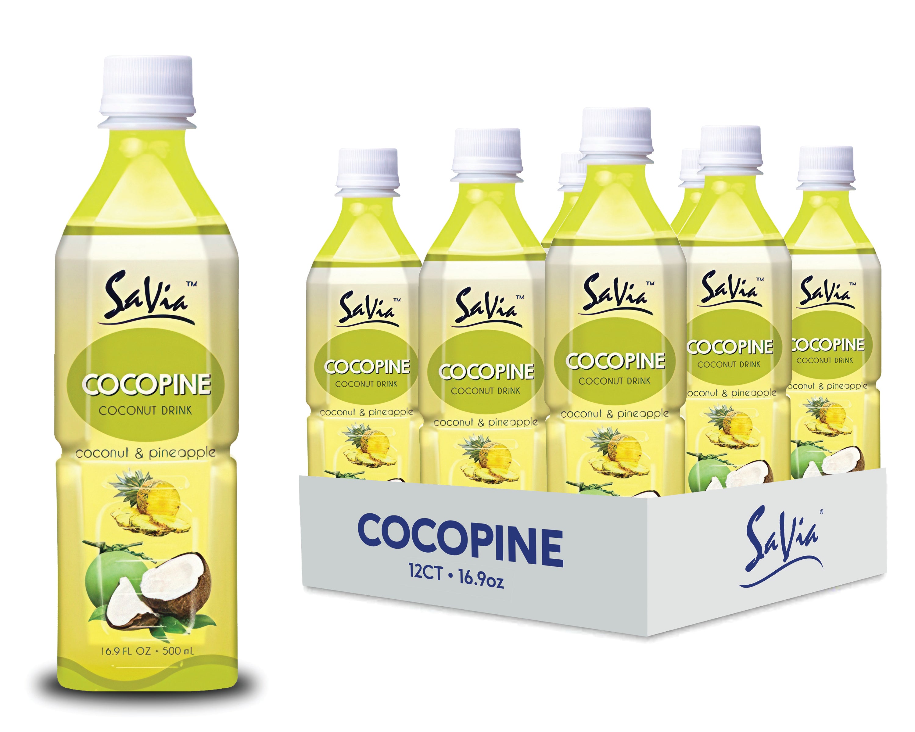 Savia - Aloe Vera Drink, Quality Aloe-Based Beverage, Made with Real Aloe Pulp & Natural, Delicious & Refreshing, Vegetarian, Gluten-Free, Fat- Free (16.9oz, 12-pack)