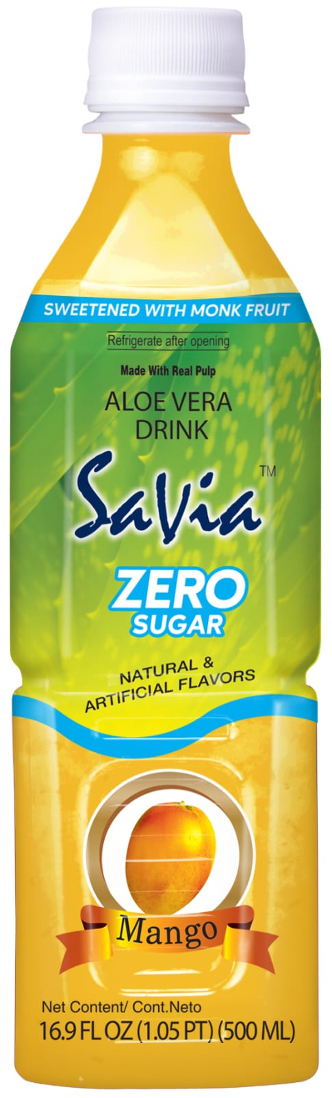 Savia - Aloe Vera Drink, Quality Aloe-Based Beverage, Made with Real Aloe Pulp & Natural, Delicious & Refreshing, Vegetarian, Gluten-Free, Fat- Free (16.9oz, 12-pack)